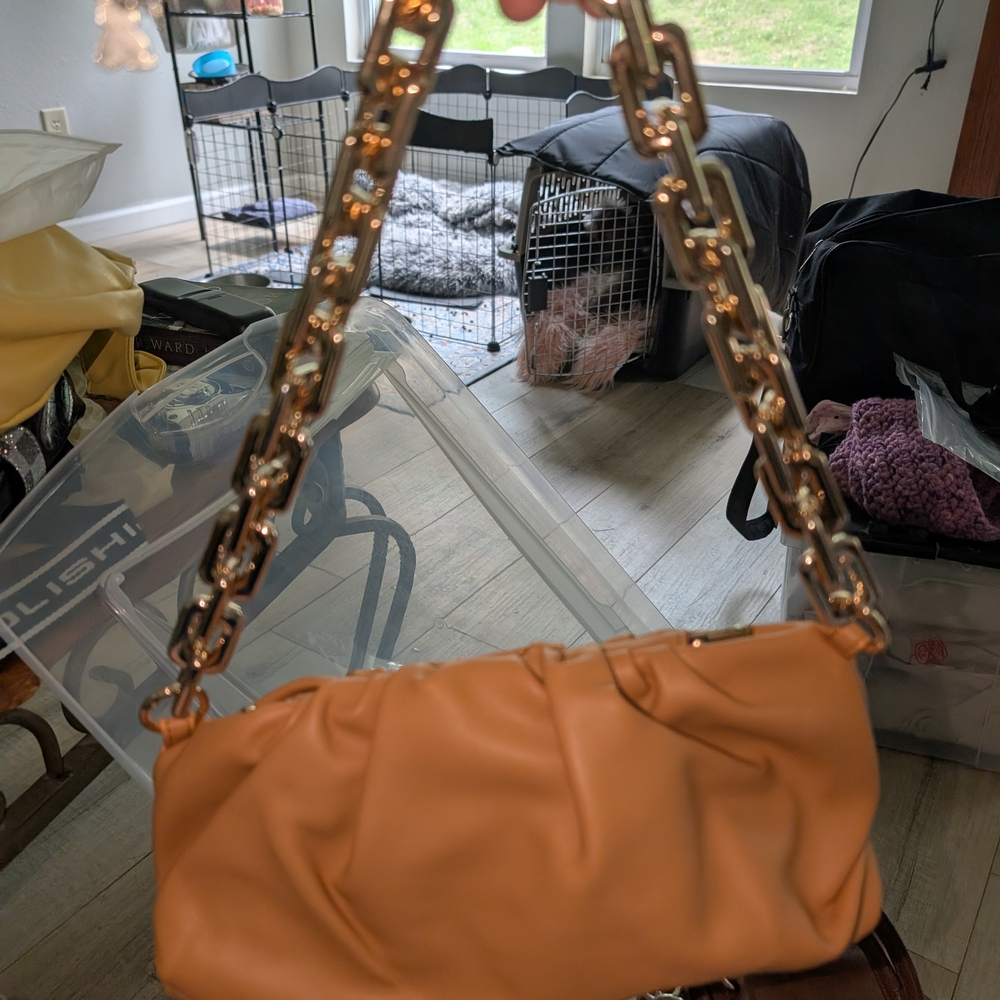 Tan Chain Shoulder Bag